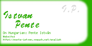 istvan pente business card